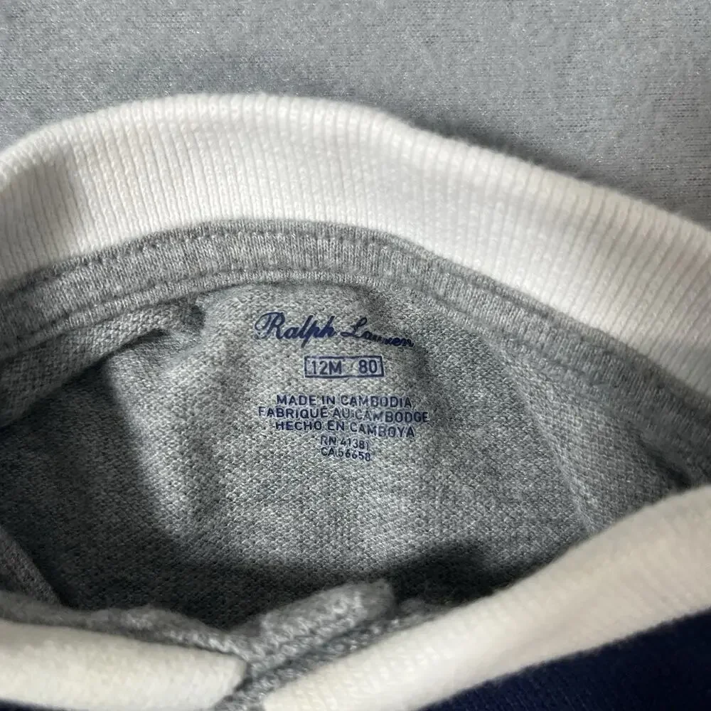 Polo Ralph Lauren toddler 12 Months One‎ Piece Jumpsuit Polo Collared Grey